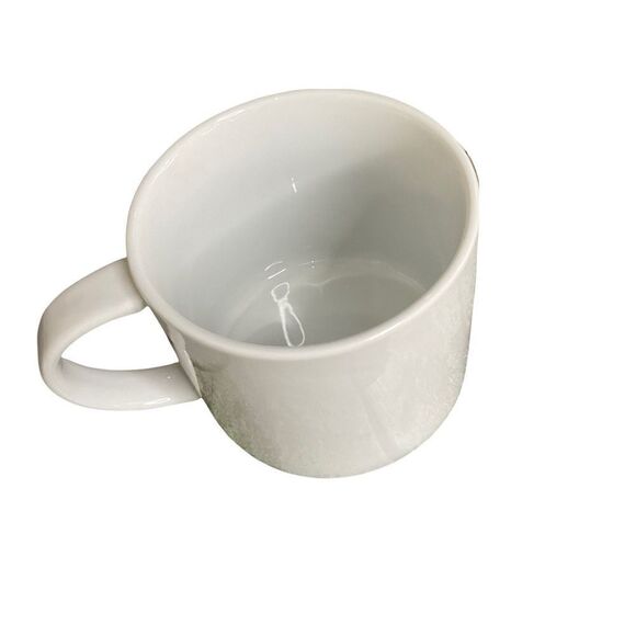 STARBUCKS Coffee Mug.  White Ceramic with Red Rim Around Bottom. - Picture 4 of 5